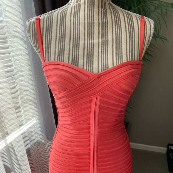 BCBGMaxazria Women's Pink Strapless Bandage Dress - Picture 3 of 8